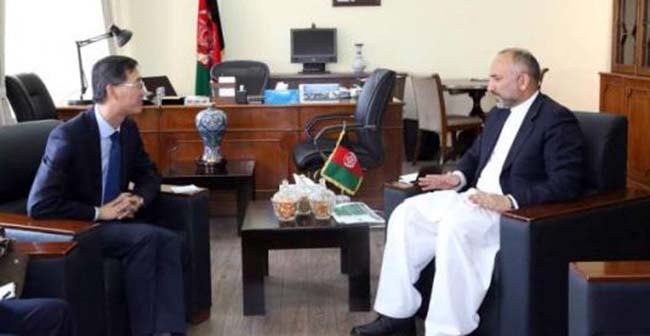 Chinese Diplomat, Atmar  Talk Security Cooperation